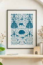 Forest Animal Wonderland by Denes Anna Design Giclée Art Print Poster (White)
