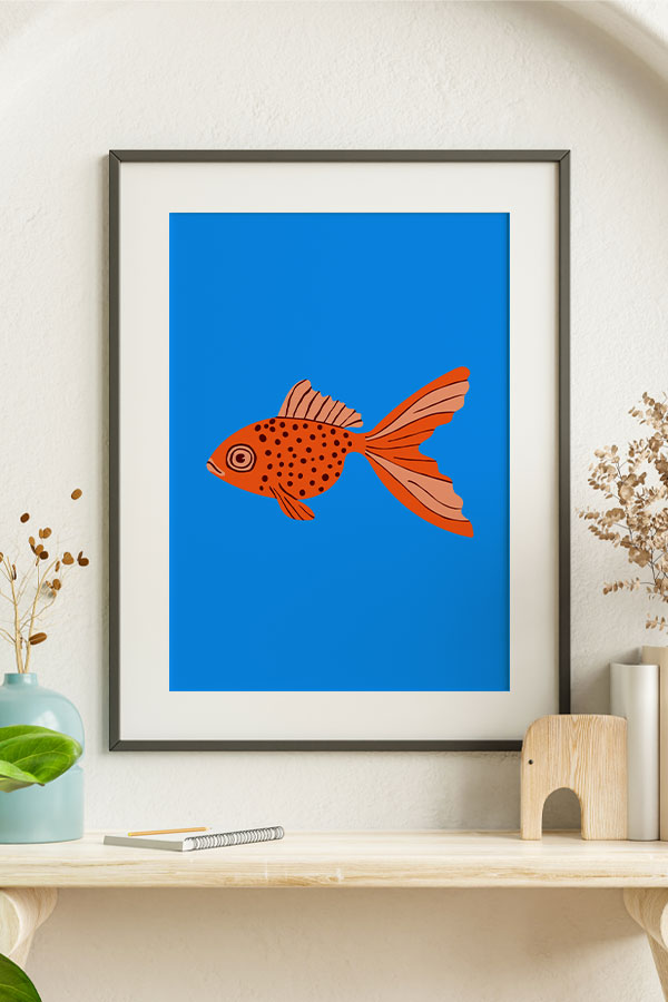 
                  
                    Bold Graphic Goldfish Art Print Poster (Blue) | Harper & Blake
                  
                