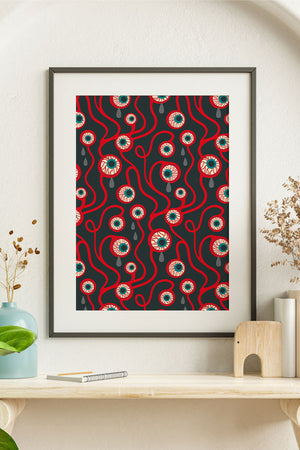 Eyeballs By Jackie Tahara Giclée Art Print Poster (Black) | Harper & Blake