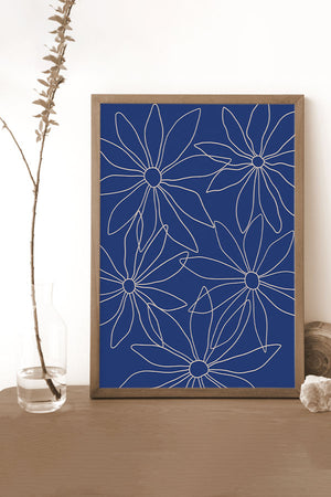 Scatter Daisy Giclée Art Print Poster in Blue | Harper & Blake