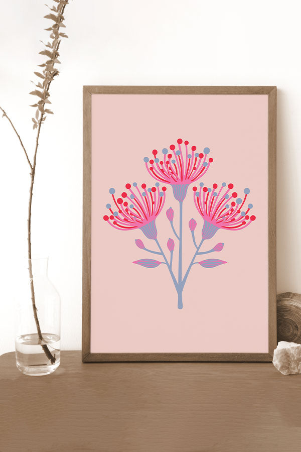 Eucalyptus By Jackie Tahara Giclée Art Print Poster (Fuchsia Pink) | Harper & Blake