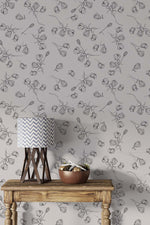 Floral Blooms Wallpaper (Silver)