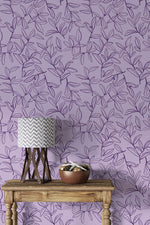 Willow Leaves Wallpaper (Lavender)
