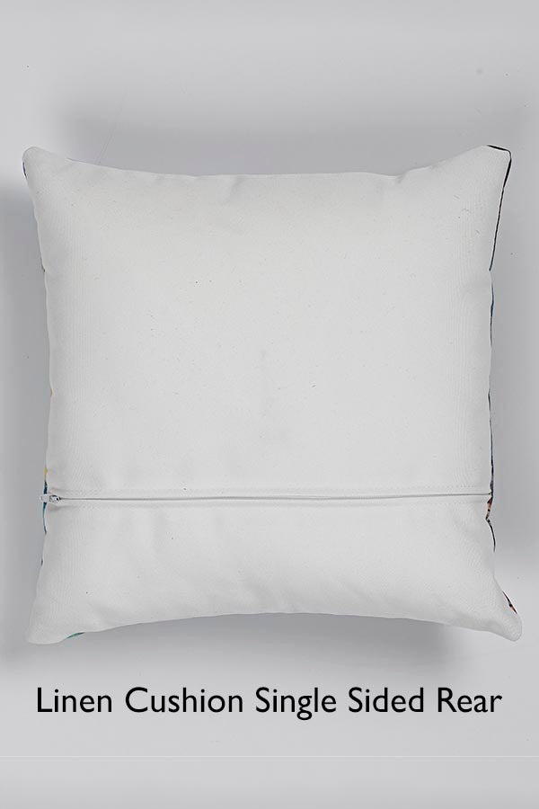 Linen Cushion Single Sided Rear - White Back