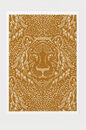 
            
                Load image into Gallery viewer, Floral Tiger by Denes Anna Design Giclée Art Print Poster (Burnt Sienna) | Harper &amp;amp; Blake
            
        