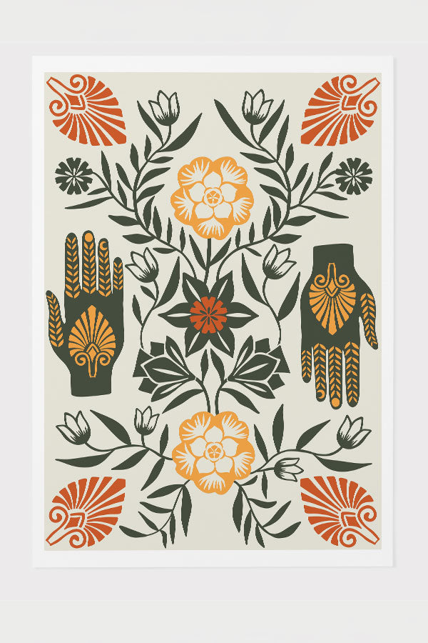 
                  
                    Flower Hands Giclée Art Print Poster Off White Yellow | Harper & Blake
                  
                
