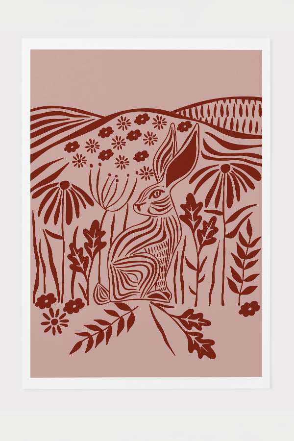 
                  
                    Flower Rabbit Art Print Poster (Dusty Pink) | Harper & Blake
                  
                