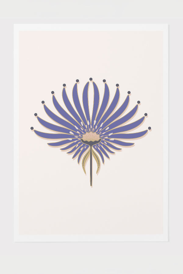 
                  
                    Geometric Flower by Garabateo Giclée Art Print Poster (Very Peri) | Harper & Blake
                  
                