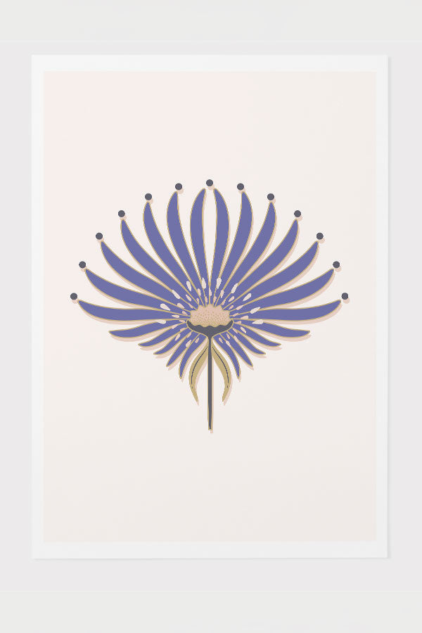 Geometric Flower by Garabateo Giclée Art Print Poster (Very Peri) | Harper & Blake