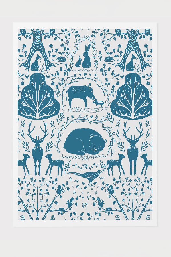 Forest Animal Wonderland by Denes Anna Design Giclée Art Print Poster (White) | Harper & Blake