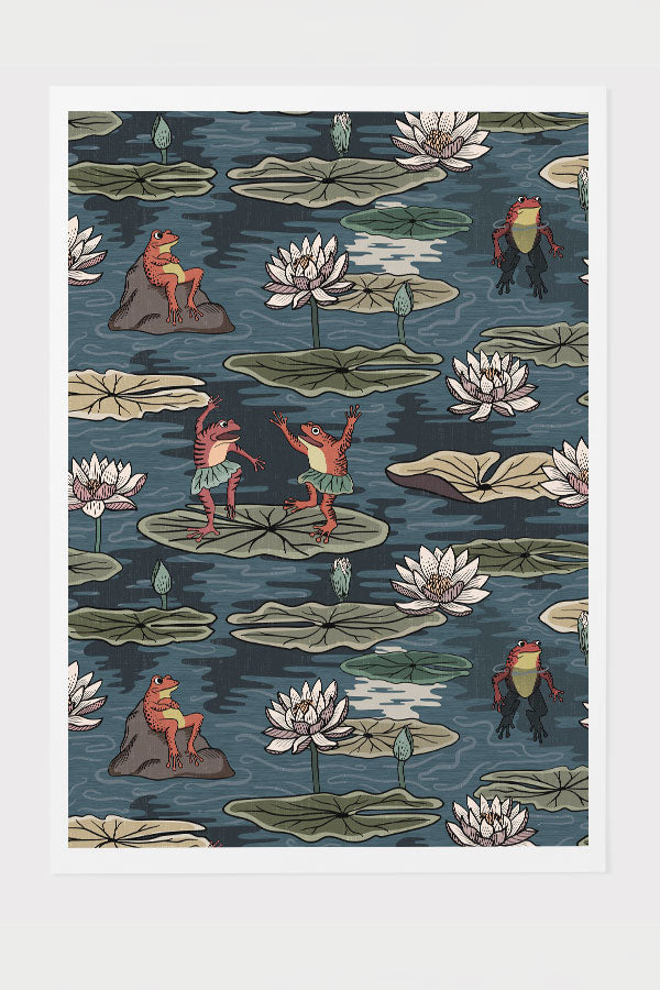 
                  
                    Quirky Frogs by Misentangledvision Giclée Art Print Poster (Blue) | Harper & Blake
                  
                
