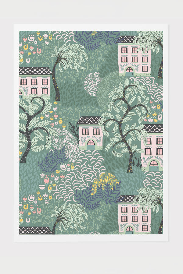 
                  
                    From My Window by Garabateo Giclée Art Print Poster (Green) | Harper & Blake
                  
                