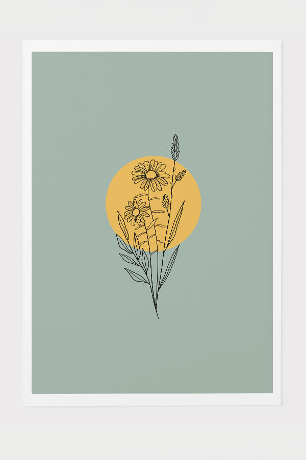 
            
                Load image into Gallery viewer, Modern Minimalist Wildflower Block Giclée Art Print Poster in Mint | Harper &amp;amp; Blake
            
        