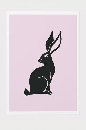 
            
                Load image into Gallery viewer, Two Tone Rabbit Art Print Poster (Baby Pink) | Harper &amp;amp; Blake
            
        