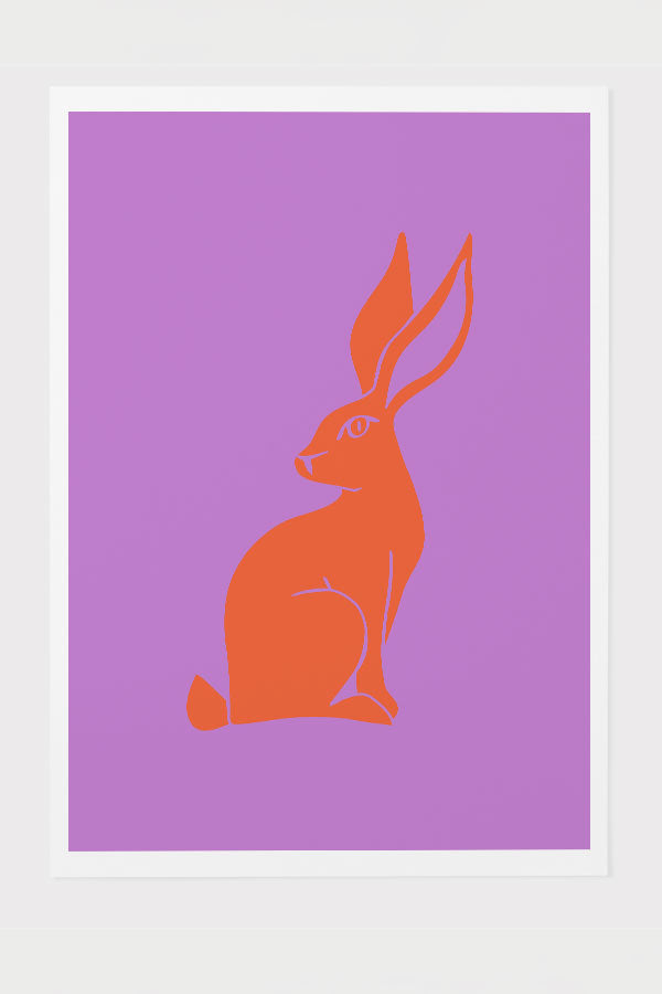 Two Tone Rabbit Art Print Poster (Purple) | Harper & Blake