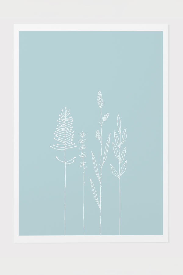 
            
                Load image into Gallery viewer, Standing Wildflowers Giclée Art Print Poster in Blue | Harper &amp;amp; Blake
            
        