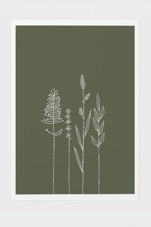 Standing Wildflowers Giclée Art Print Poster in Green | Harper & Blake