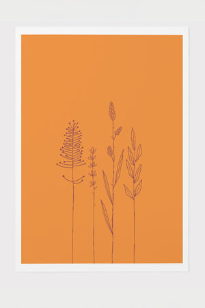 
            
                Load image into Gallery viewer, Standing Wildflowers Giclée Art Print Poster in Orange | Harper &amp;amp; Blake
            
        