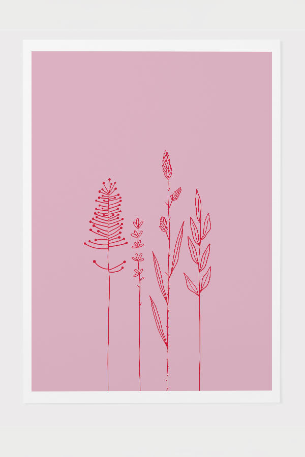 
            
                Load image into Gallery viewer, Standing Wildflowers Giclée Art Print Poster in Pink | Harper &amp;amp; Blake
            
        
