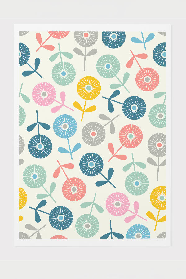 Spring Ditsy By Jackie Tahara Giclée Art Print Poster (White) | Harper & Blake