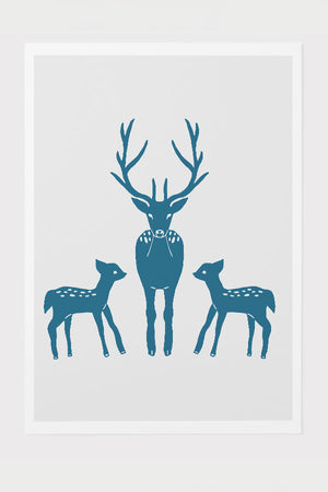 Deer Forest Wonderland by Denes Anna Design Giclée Art Print Poster (White) | Harper & Blake