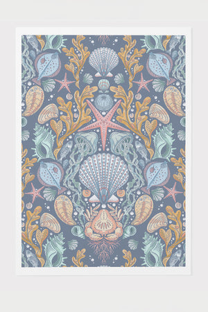 
            
                Load image into Gallery viewer, Deep Sea Damask By Rebecca Elfast Giclée Art Print Poster (Blue) | Harper &amp;amp; Blake
            
        