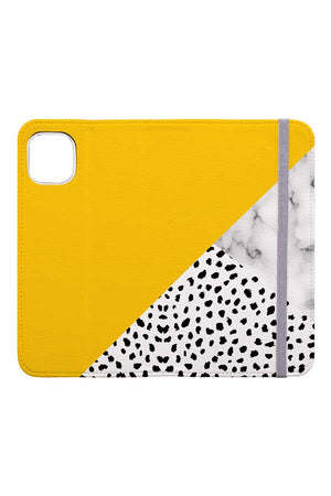 Marble & Dalmatian Wallet Case (Yellow) - Harper & Blake