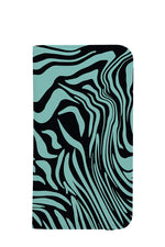 Marbled Tiger Print Wallet Phone Case (Mint)