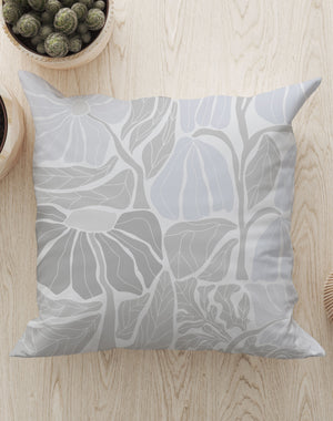 Abstract Flower Square Cushion (Off White) | Harper & Blake