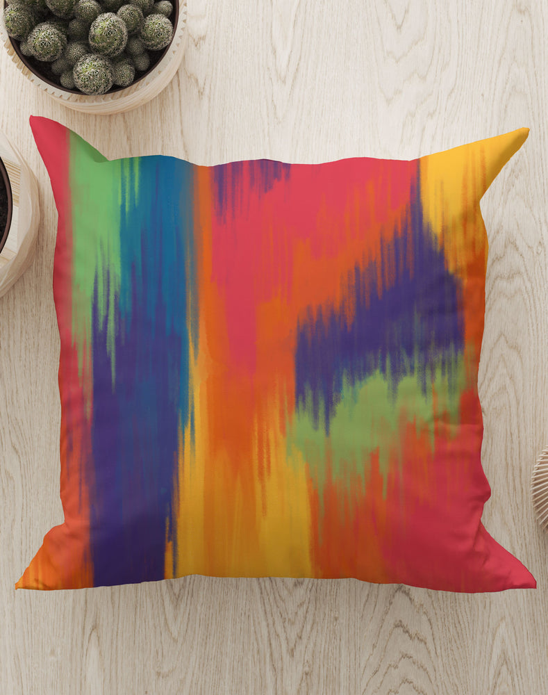 Abstract Northern Lights Square Cushion (Rainbow) | Harper & Blake