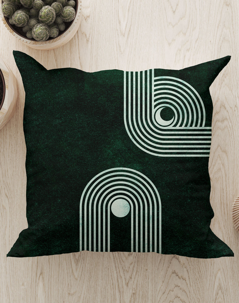 Arches Square Cushion (Green) | Harper & Blake 