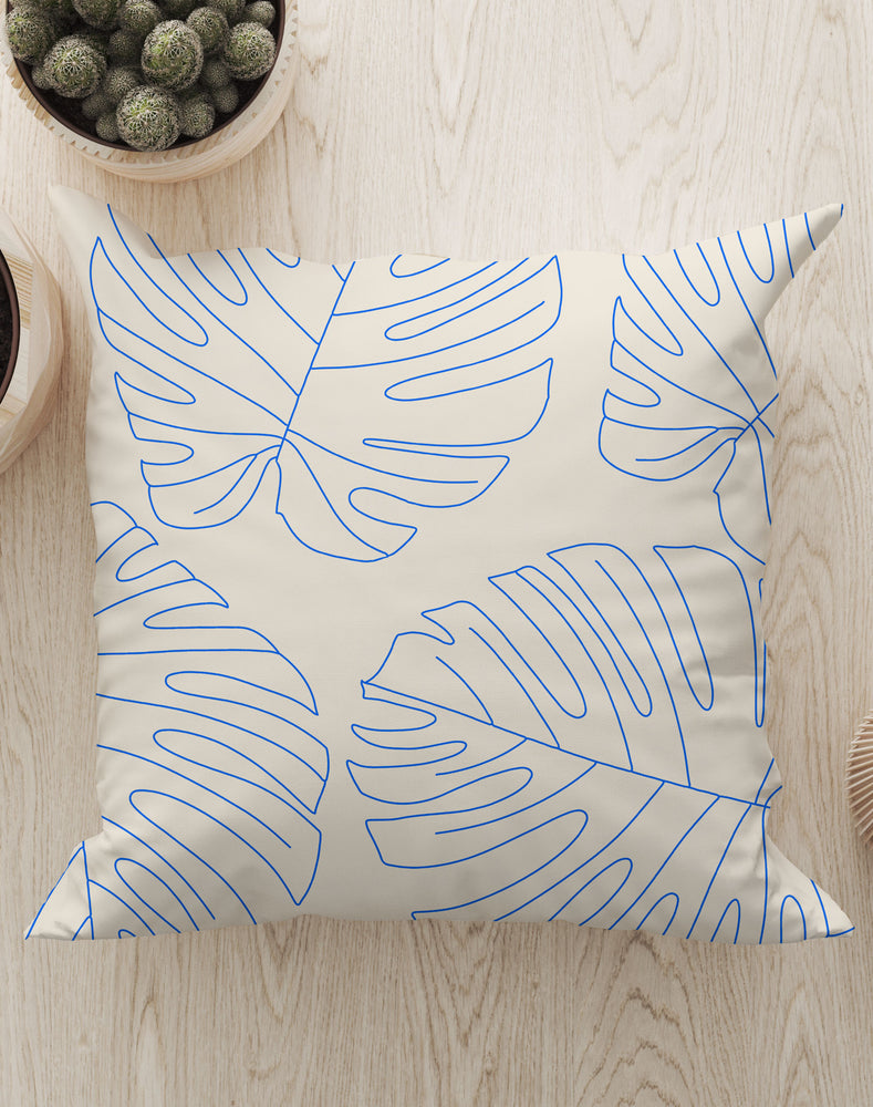 
            
                Load image into Gallery viewer, Monstera Plant Leaves Square Cushion (Cream) | Harper &amp;amp; Blake
            
        