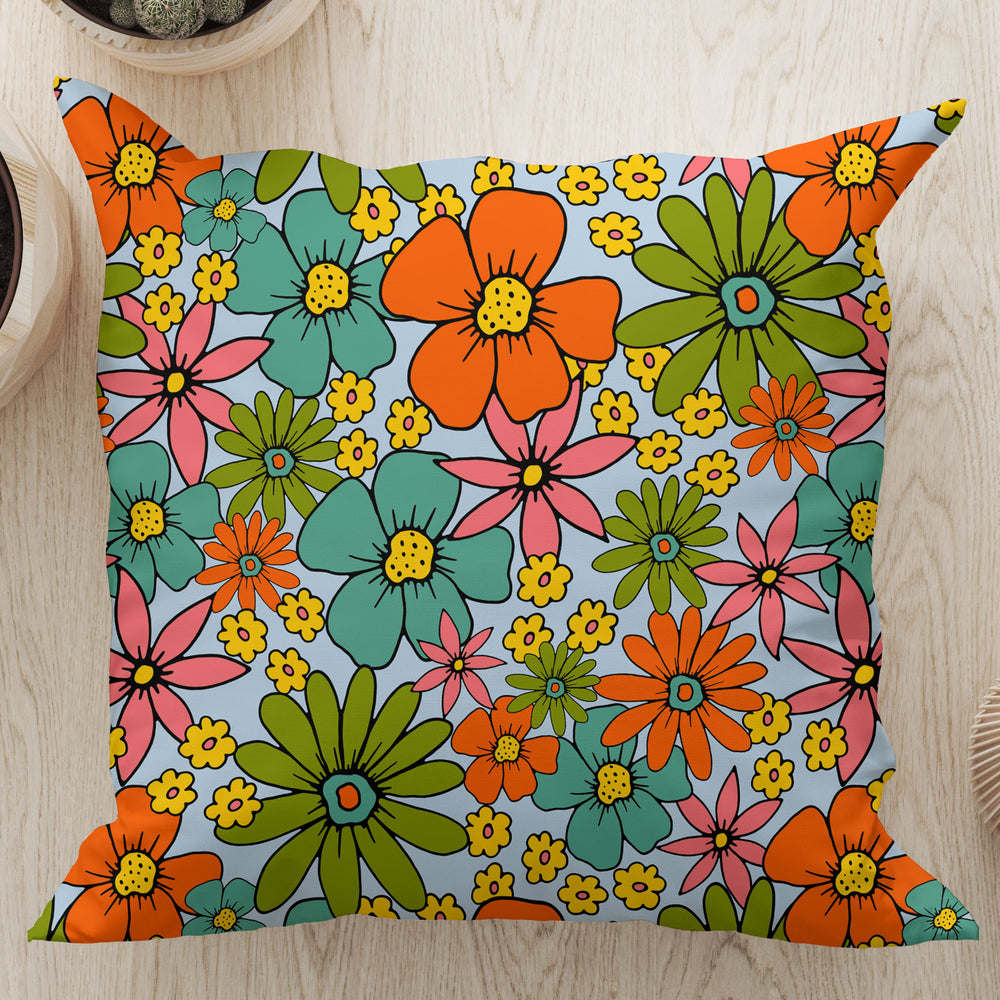 
                  
                    Overlapping Flowers Square Cushion (Light Blue) | Harper & Blake
                  
                