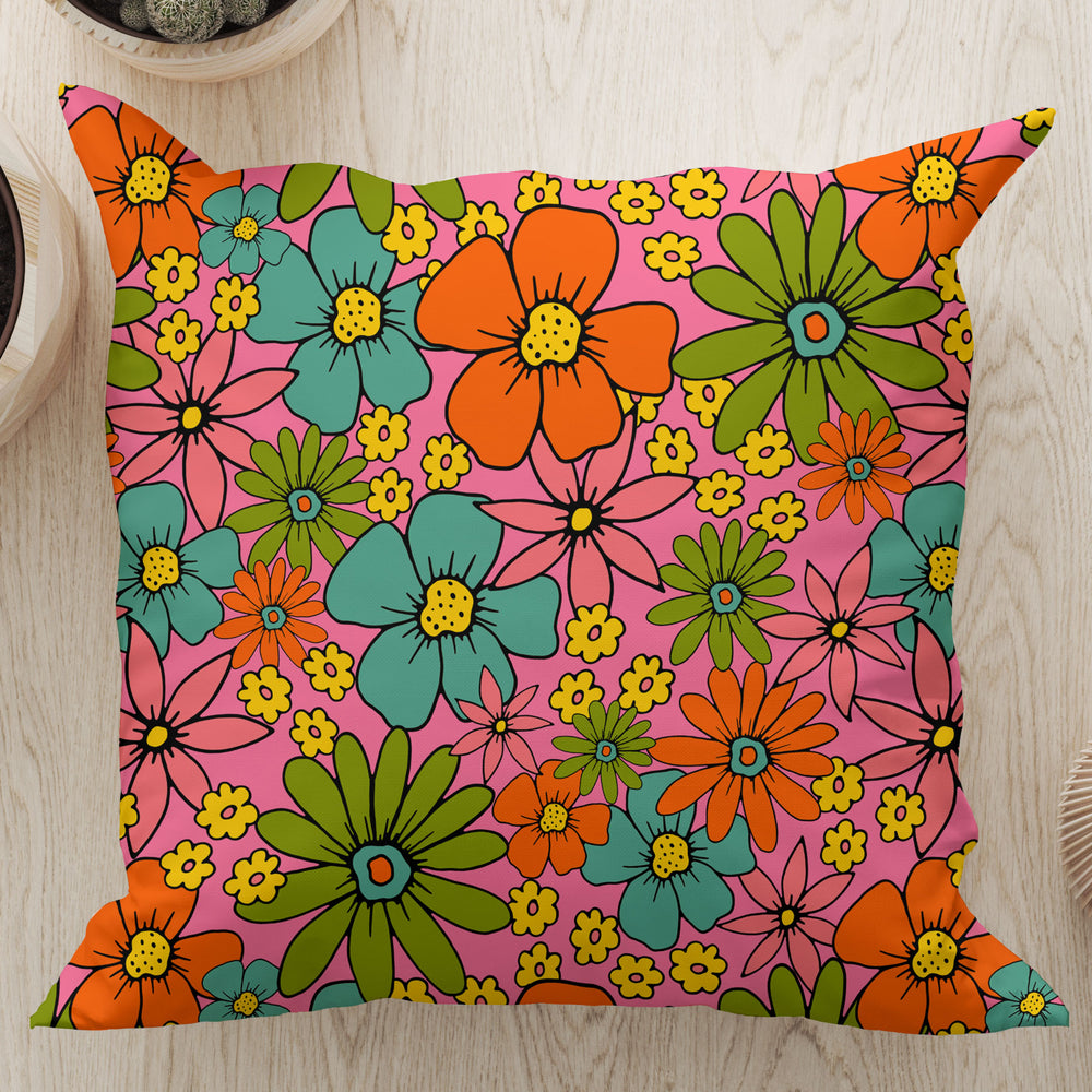 
                  
                    Overlapping Flowers Square Cushion (Pink) | Harper & Blake
                  
                