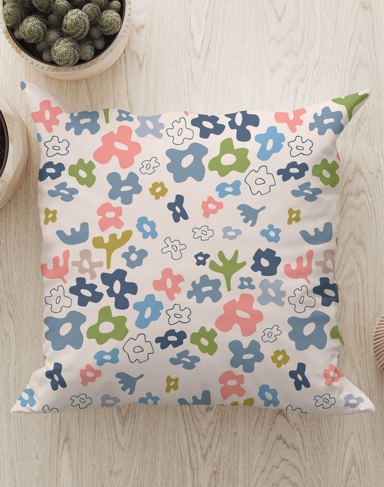 
            
                Load image into Gallery viewer, Flower Field By Jackie Tahara Square Cushion (Beige) | Harper &amp;amp; Blake
            
        