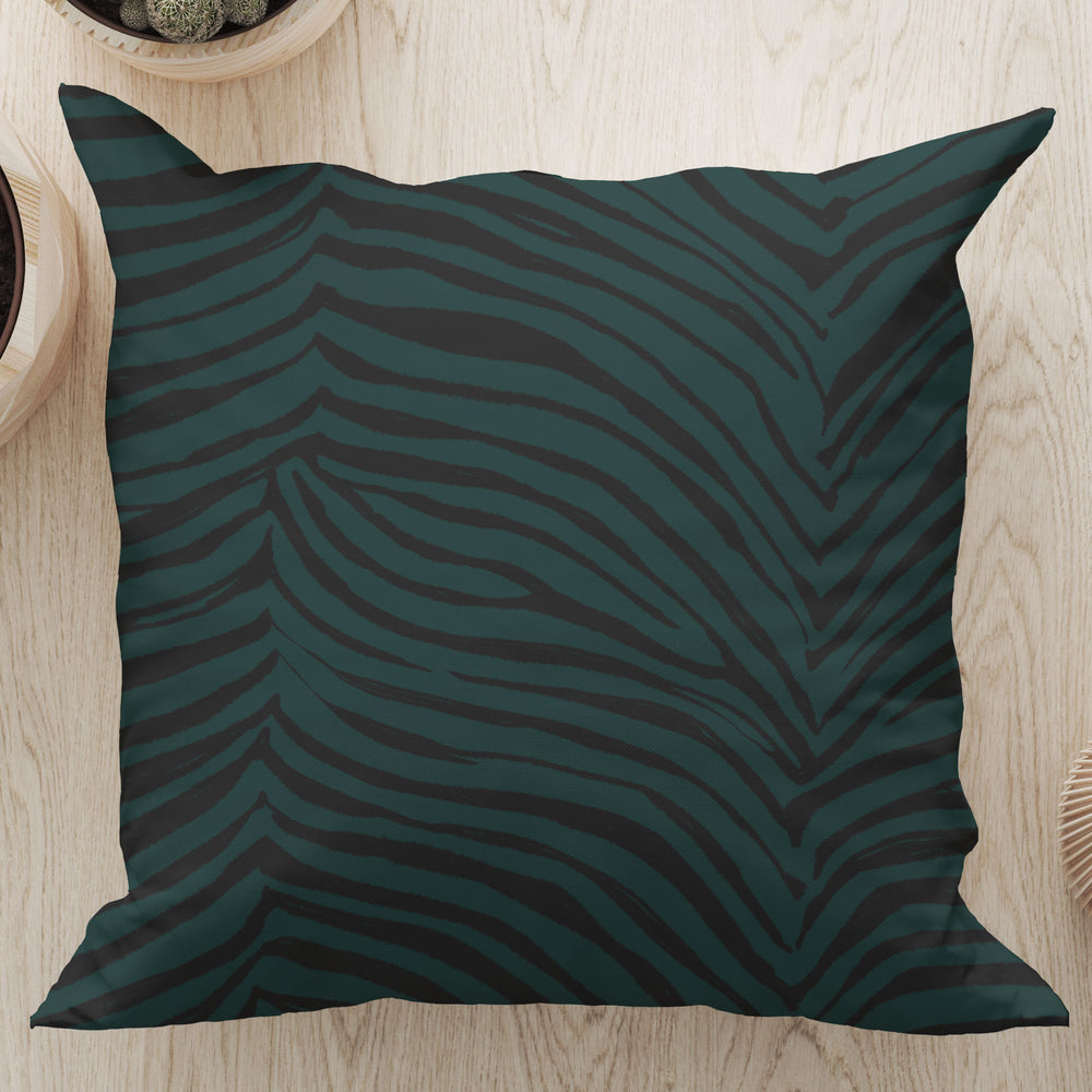 
                  
                    Zebra Skin Print Square Cushion (Dark Green) | Harper & Blake
                  
                