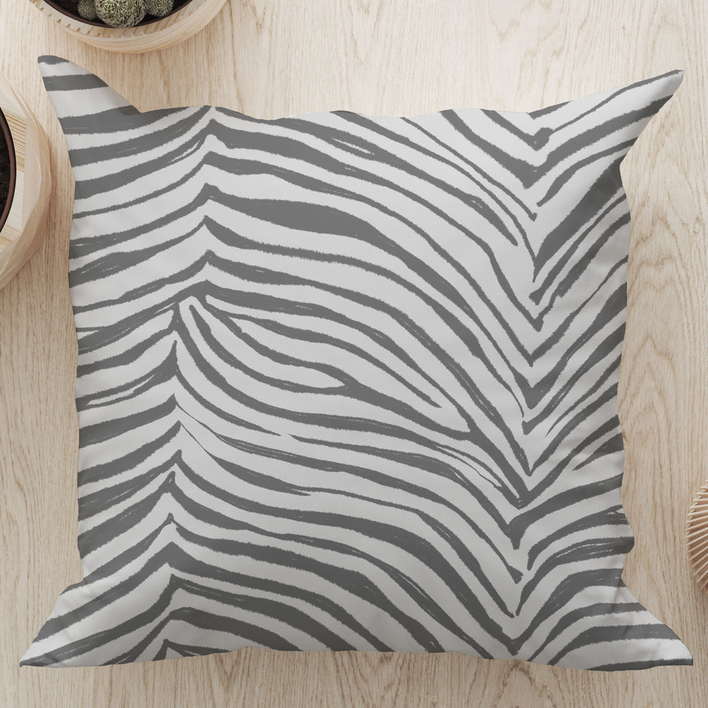 
                  
                    Zebra Skin Print Square Cushion (Silver) | Harper & Blake
                  
                
