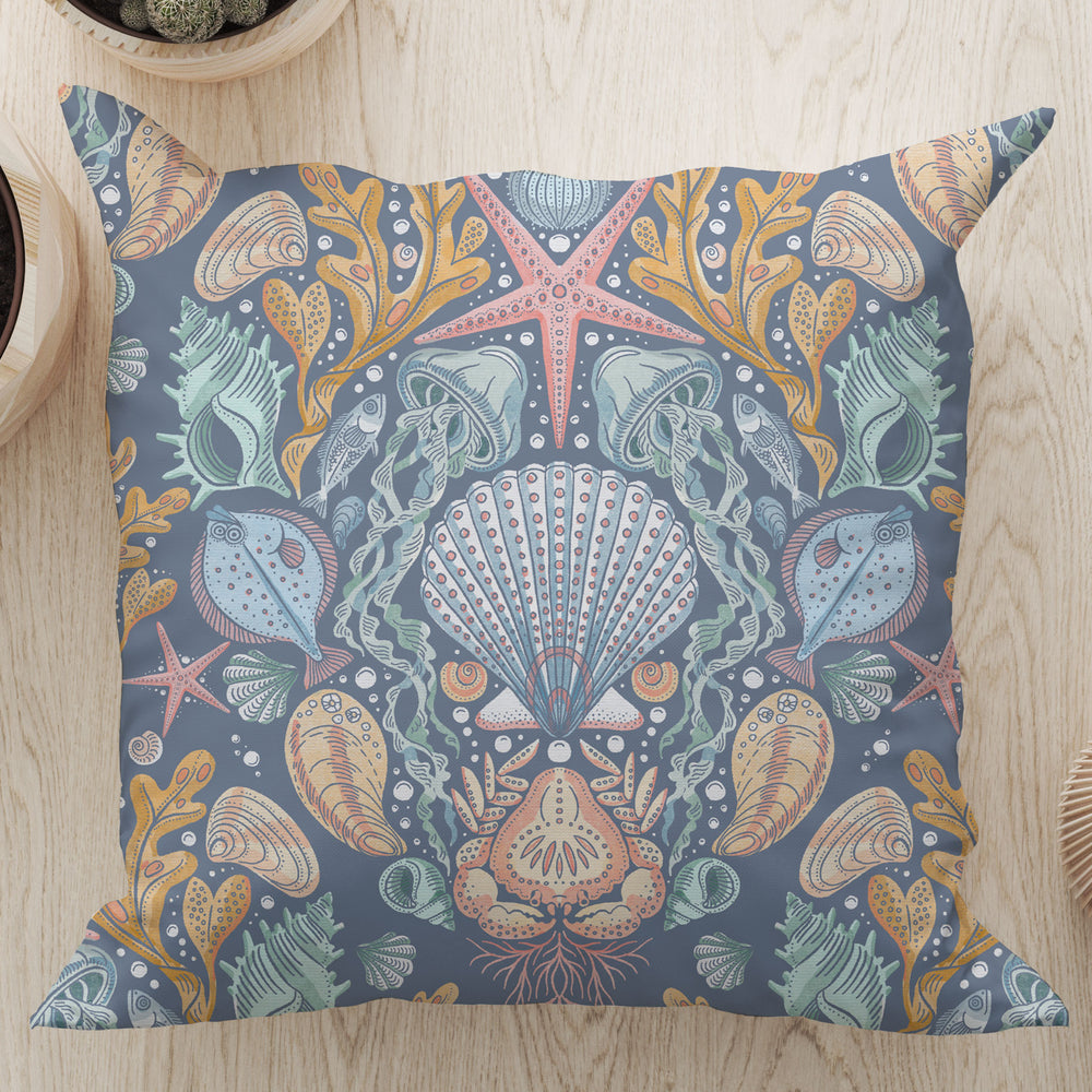 
                  
                    Deep Sea Damask By Rebecca Elfast Square Cushion (Blue) | Harper & Blake
                  
                