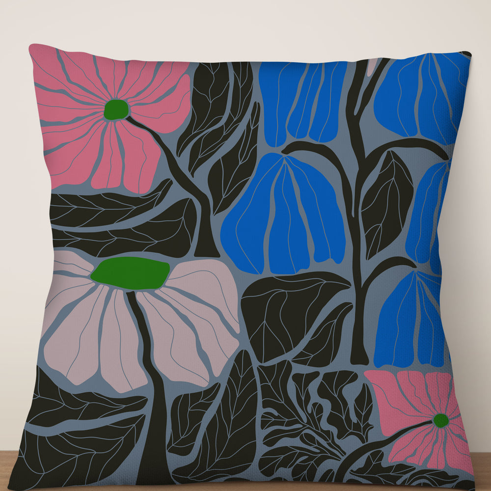 
                  
                    Abstract Flower Square Cushion (Denim Blue) | Harper & Blake
                  
                