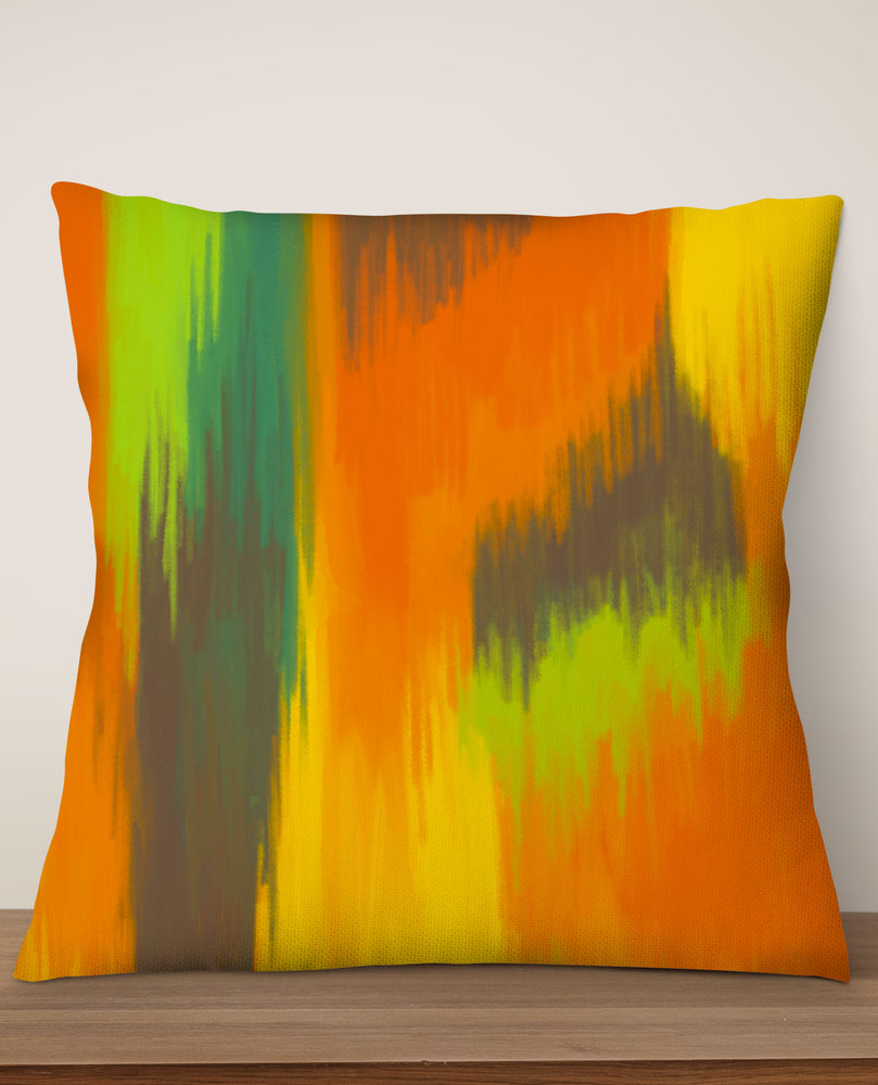 Abstract Northern Lights Square Cushion (Orange) | Harper & Blake