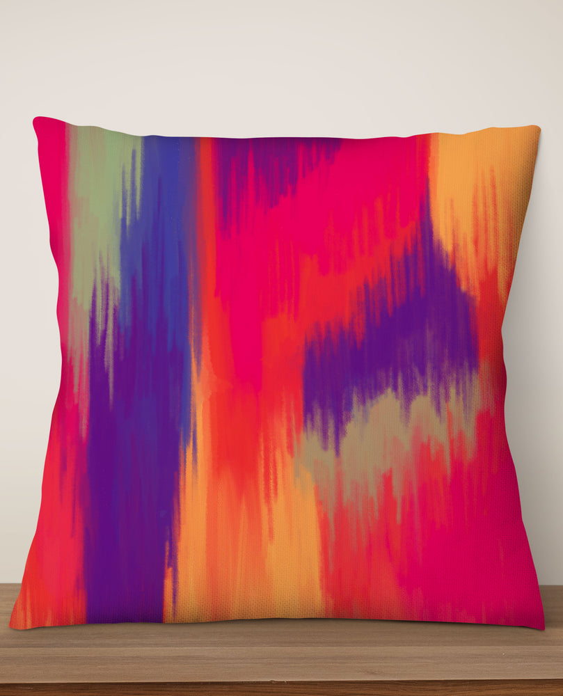 Abstract Northern Lights Square Cushion (Pink) | Harper & Blake
