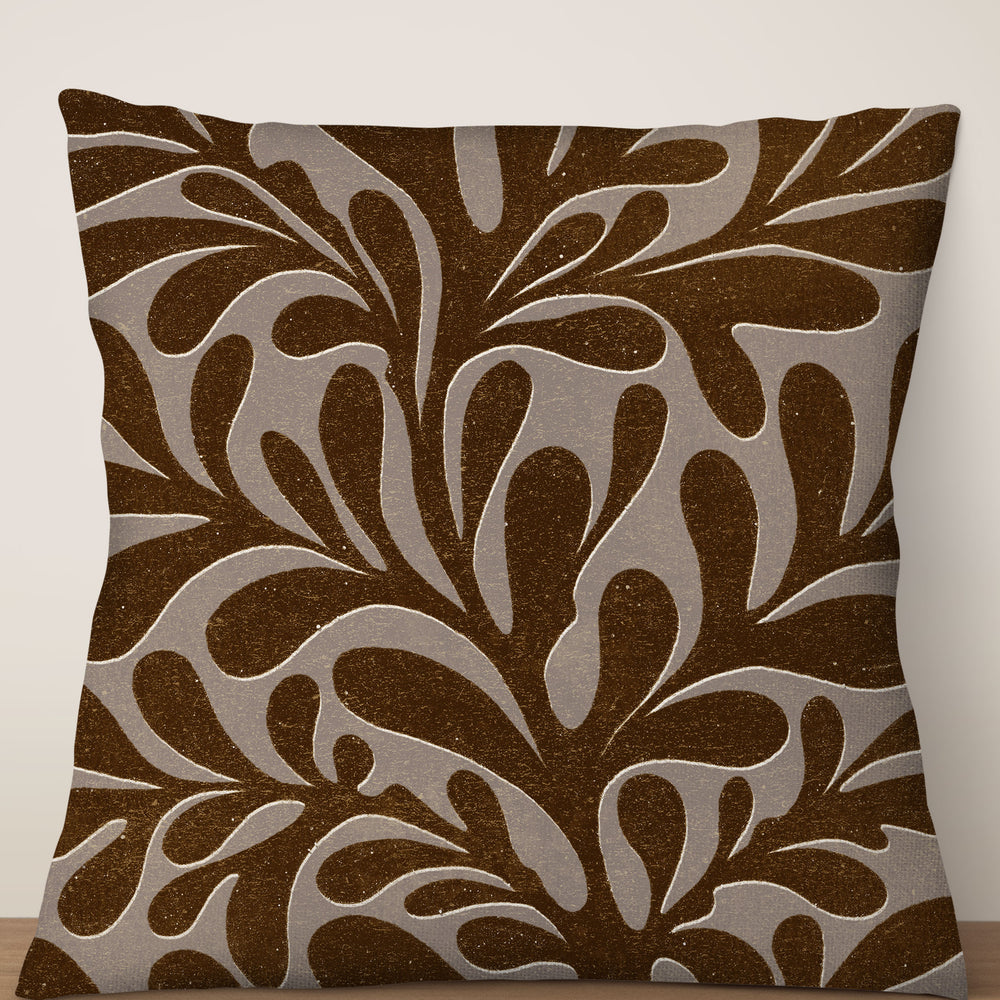 
                  
                    Abstract Plant Square Cushion (Coffee Brown) | Harper & Blake
                  
                