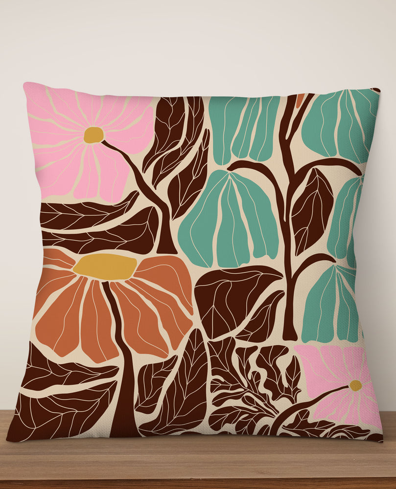 
            
                Load image into Gallery viewer, Abstract Flower Square Cushion (Sand) | Harper &amp;amp; Blake
            
        