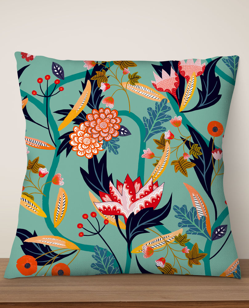 Eastern Delight by Rachel Parker Square Cushion (Mint Green) | Harper & Blake