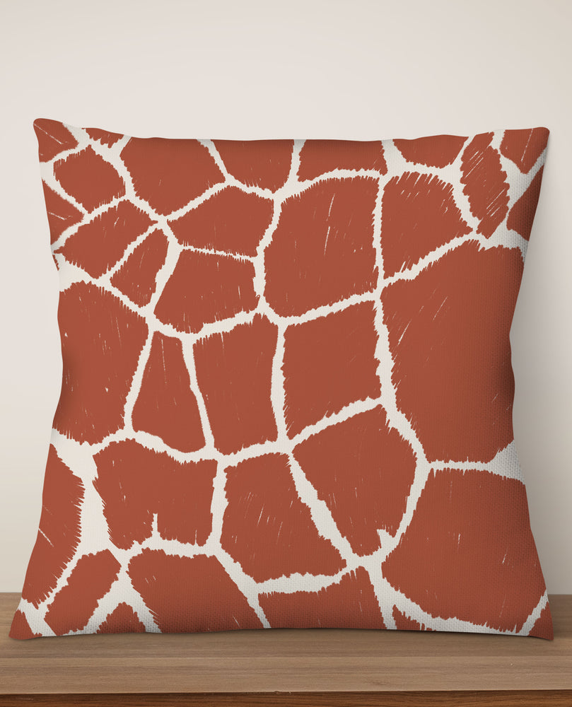 Giraffe Skin Square Cushion (Cream)