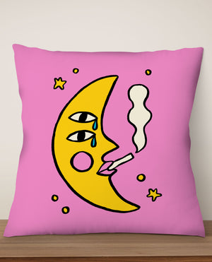 Sassy Moon By Aley Wild Square Cushion (Pink) | Harper & Blake