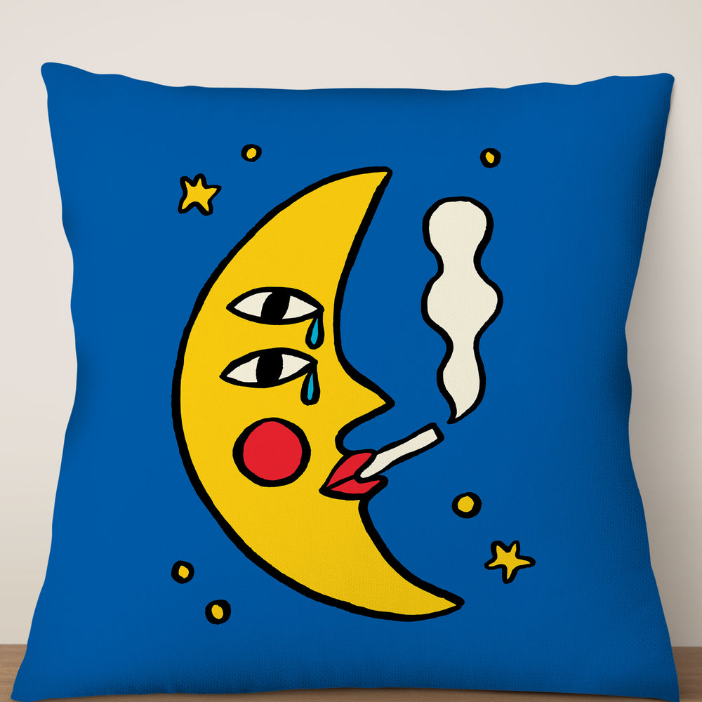 
                  
                    Sassy Moon By Aley Wild Square Cushion (Blue) | Harper & Blake
                  
                