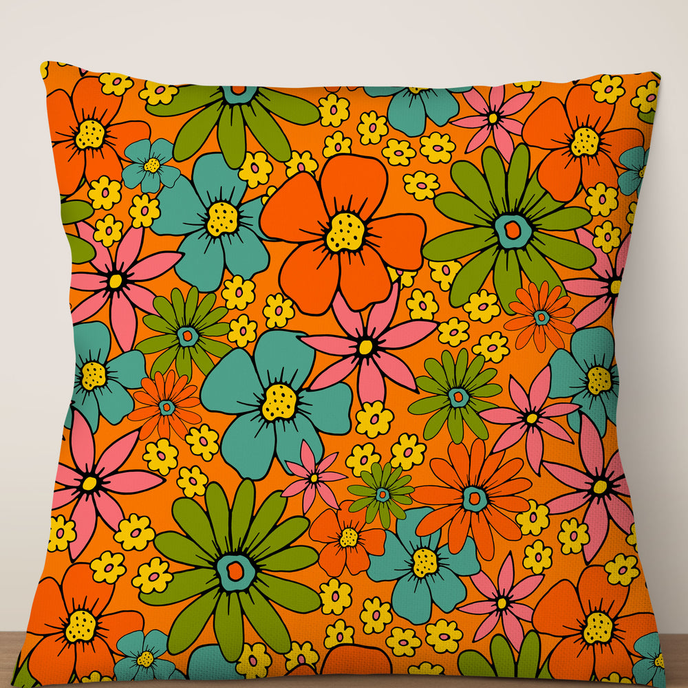 
                  
                    Overlapping Flowers Square Cushion (Orange) | Harper & Blake
                  
                