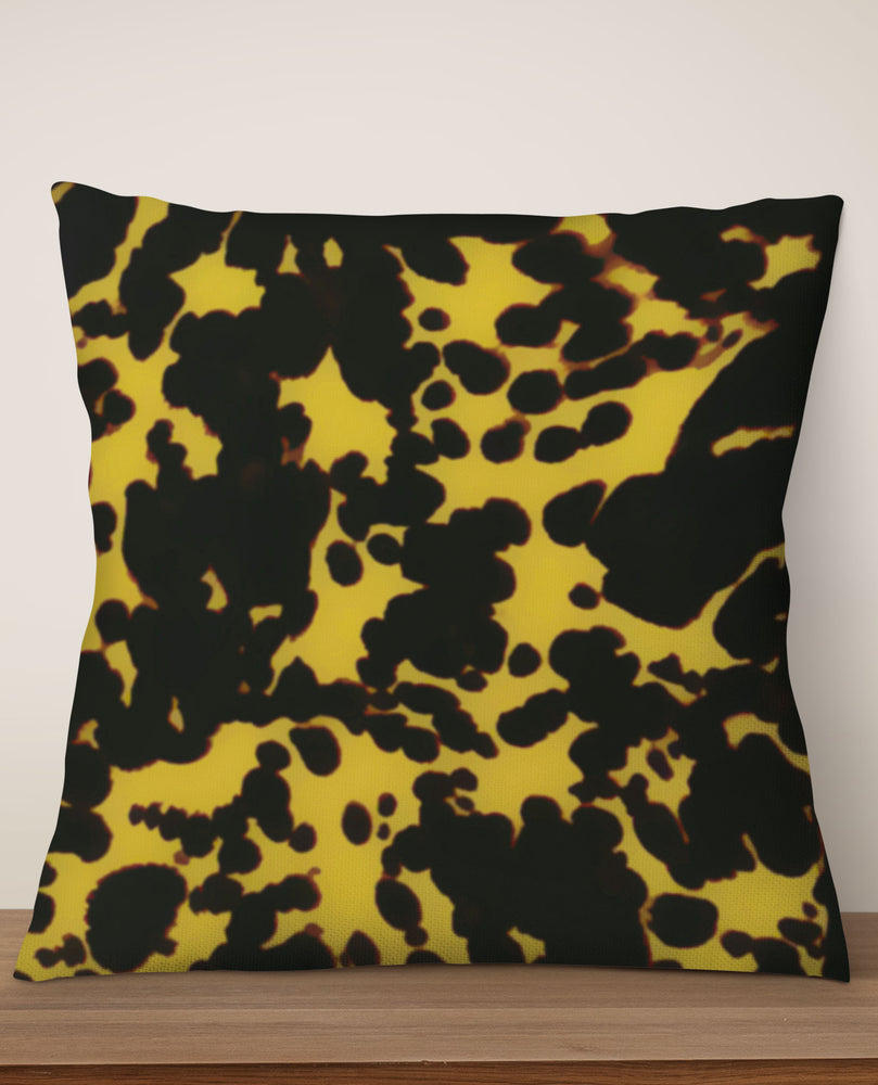 Tortoise Print Square Cushion (Yellow) | Harper & Blake