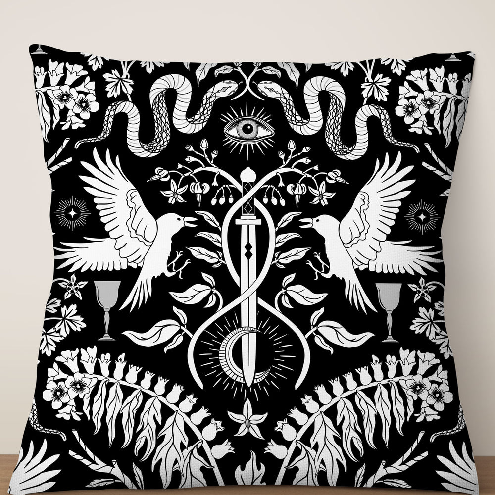 
                  
                    Witch Garden by Misentangledvision Square Cushion (Black) | Harper & Blake
                  
                